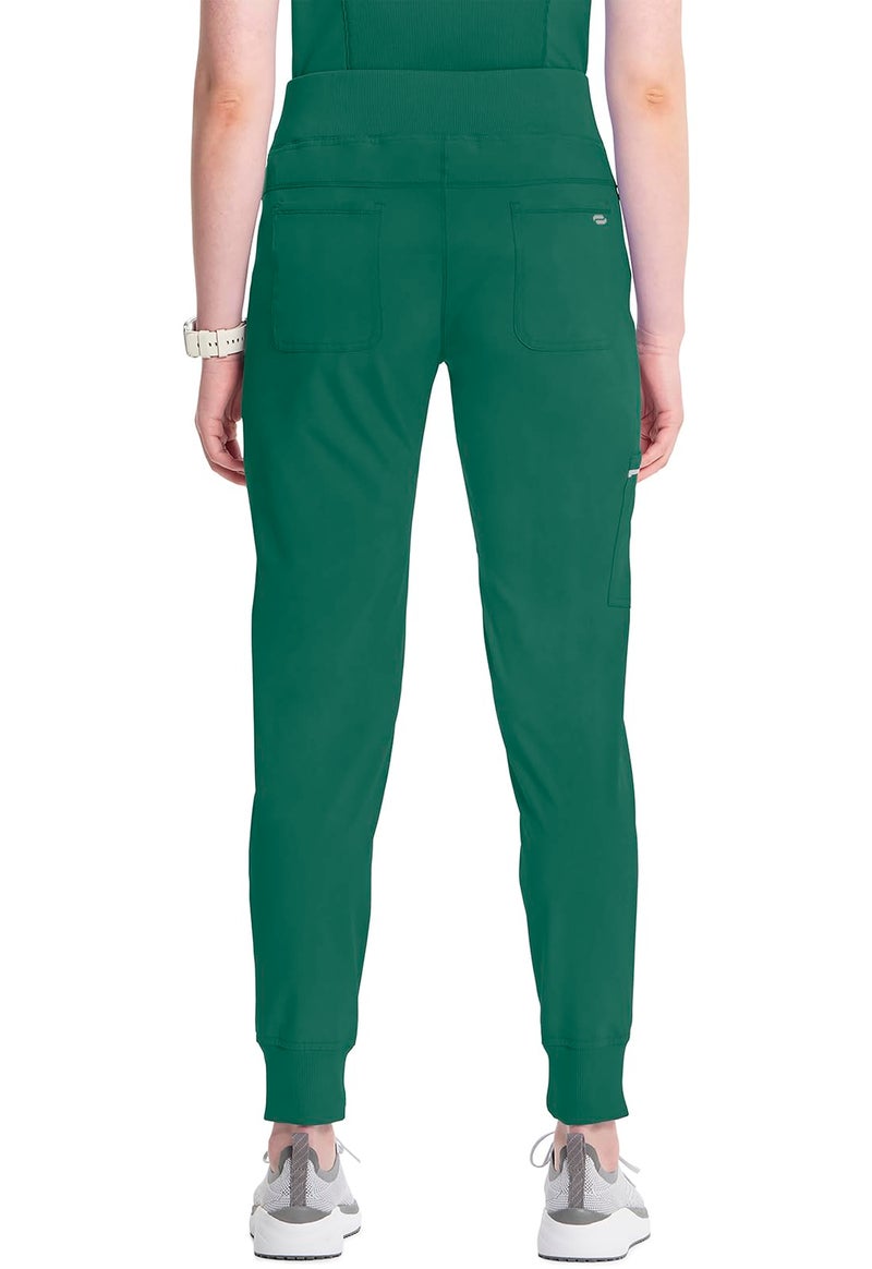 Cherokee Infinity Womens Scrub Jogger Pants, Mid Rise, Moisture Wicking, Wrinkle-Resistant, 360 Stretch, 5 Pockets - CK110A, M, Hunter Green - Image 2
